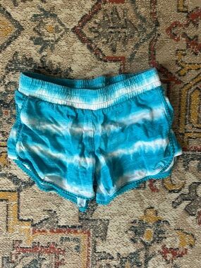 Girls Justice Turquoise and White Tie-Dye Athletic Shorts